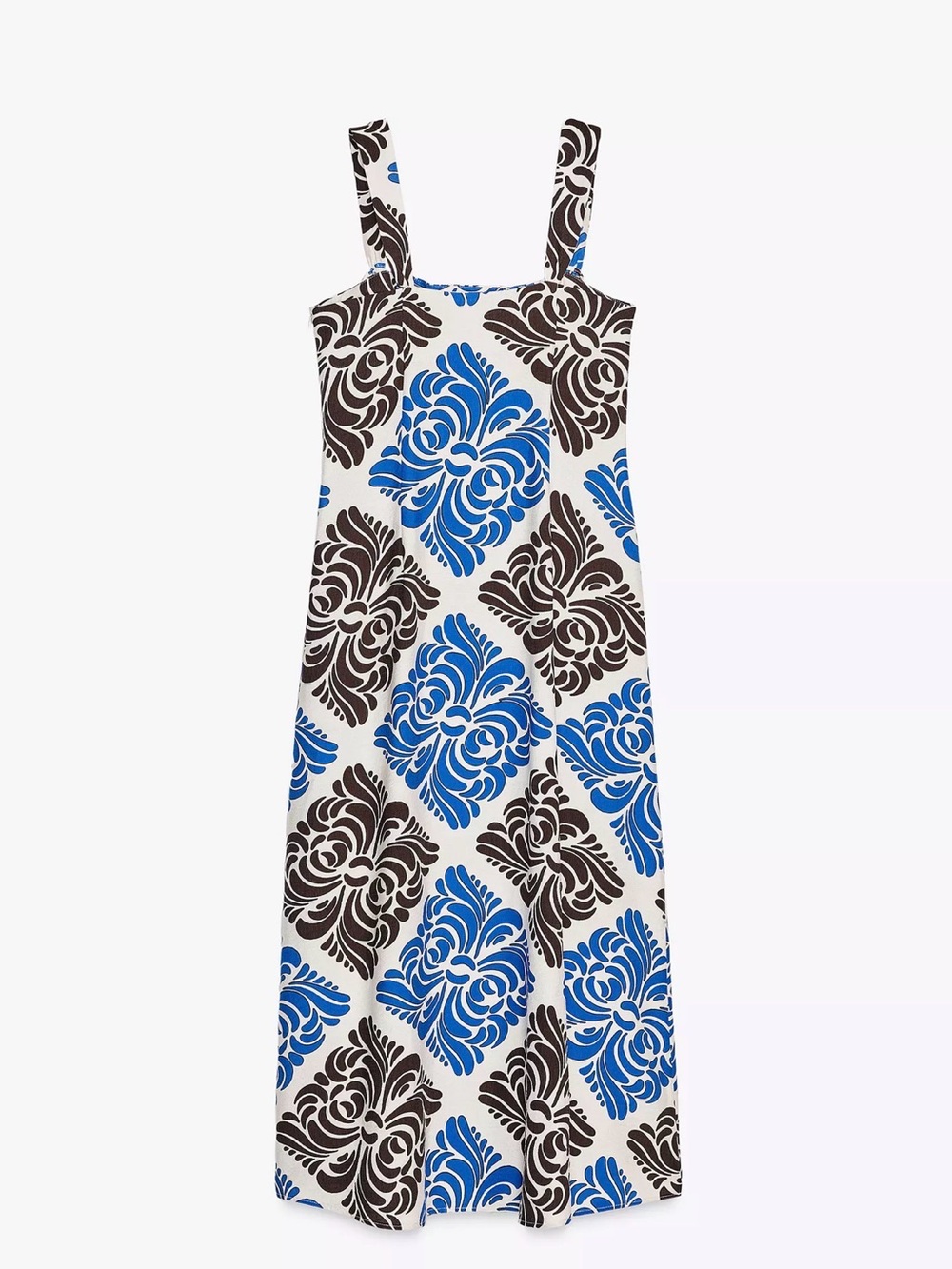 Zara Blue Black & White Floral Maxi Dress